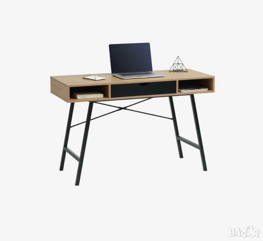 Бюро ABBETVED 48×120 цвят светъл дъб/черно, снимка 1