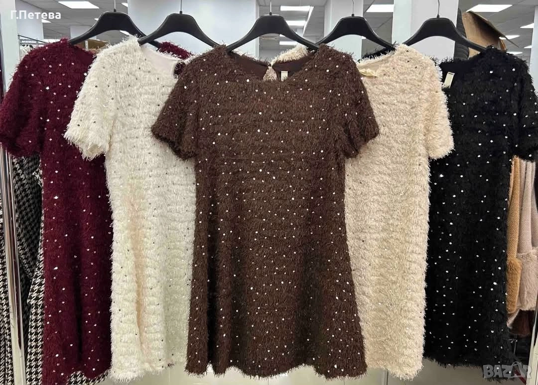 ❌Пухена рокля с пайети , снимка 1