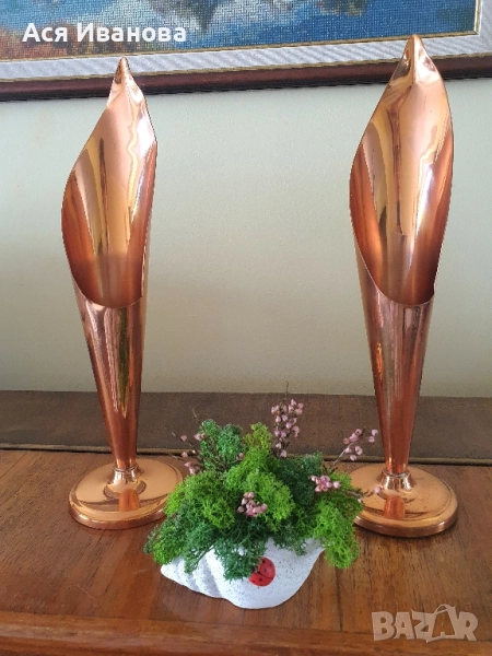Чифт медни вази, снимка 1