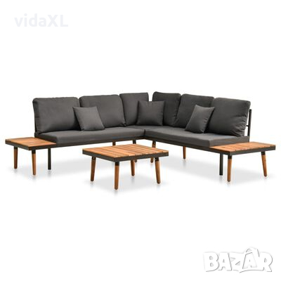 vidaXL Градински комплект с възглавници, 4 части, акациево дърво масив(SKU:3057979, снимка 1
