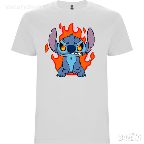 Нова детска тениска със Стич (Stitch) - Angry Stitch в бял цвят, снимка 1