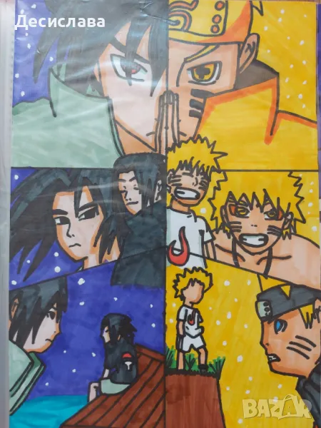 Рисунка аниме Наруто Саске Naruto Sasuke anime , снимка 1