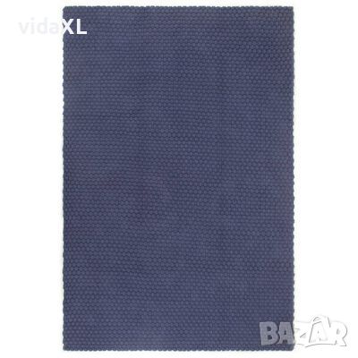 vidaXL Килим правоъгълен нейви син 120x180 см памук（SKU:345126, снимка 1
