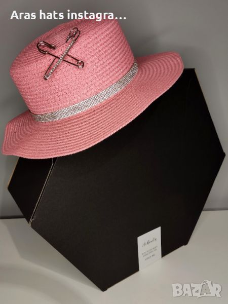 Розова лятна дамска шапка, снимка 1