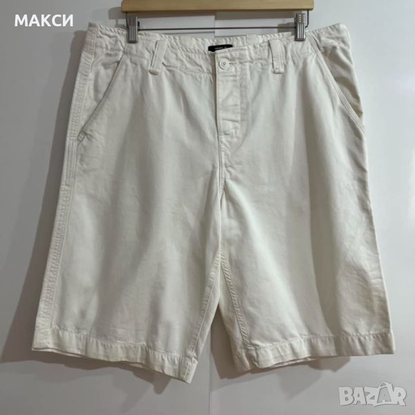 Макси къси мъжки дънкови панталонки с много джобове и копчета в бяло- 100 % памук /аутлет/, снимка 1