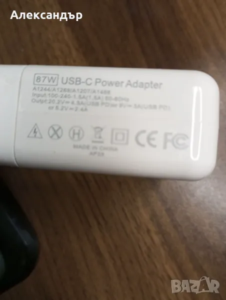 Захранване Apple USB-C Power Adapter - 87W данните са на снимките., снимка 1