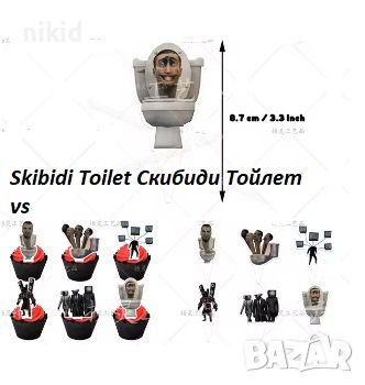 12 бр Skibidi Toilet Скибиди Тойлет vs къси картонени топери за торта мъфини кексчета парти рожден, снимка 1