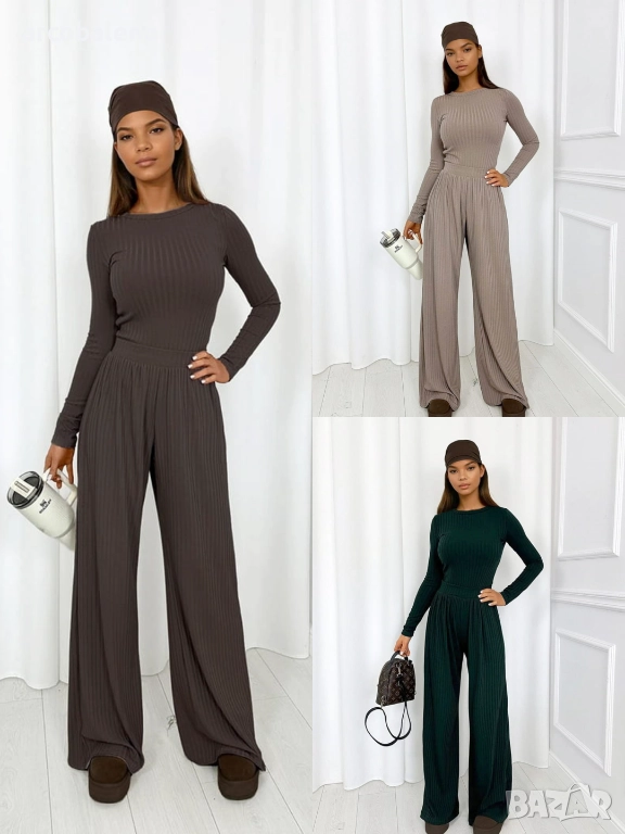 Дамски оребрен комплект от две части, 3цвята , снимка 1