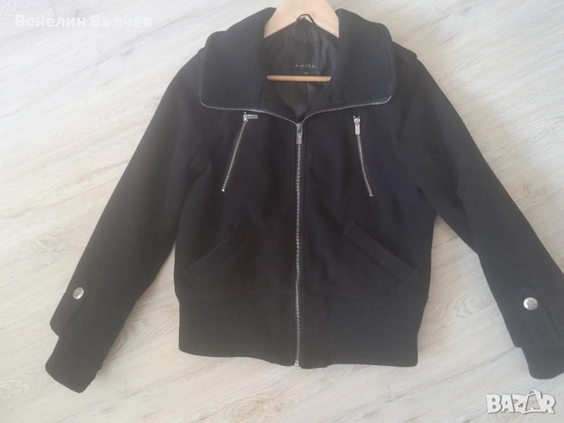Дамско черно яке, снимка 1