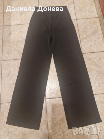 Дамски черен широк панталон, снимка 2 - Панталони - 52297542