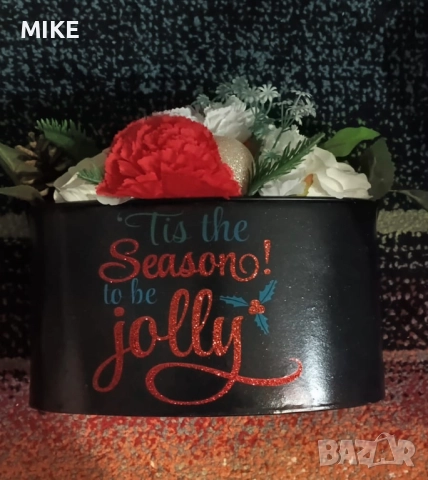 Коледна декорация, снимка 5 - Изкуствени цветя - 52633133