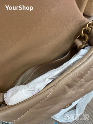 Дамска чанта на марката Pinko Micro Puff в бежов цвят, снимка 4 - Чанти - 54049543