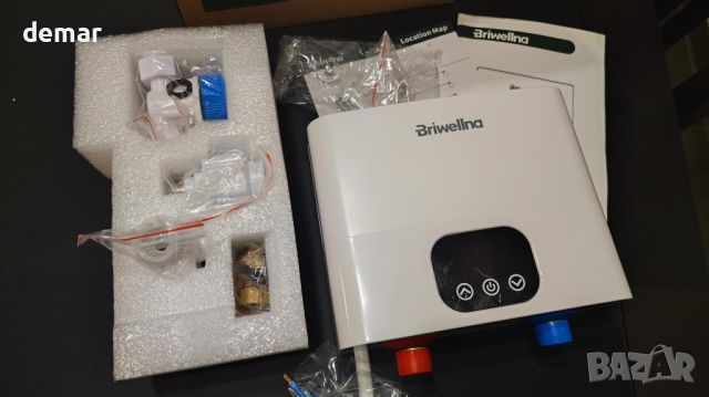 Електрически проточен бойлер Briwellna 5,5 KW, без резервоар,220V(бял), снимка 10 - Бойлери - 45324926