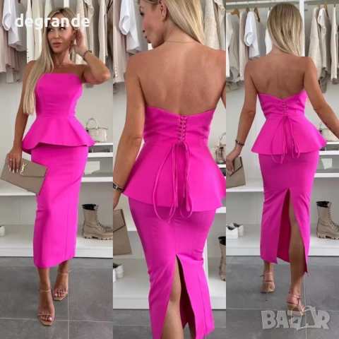 Дамски Комплект ЦИКЛАМА БЕЖОВО ЧЕРНО, снимка 3 - Комплекти - 53726130