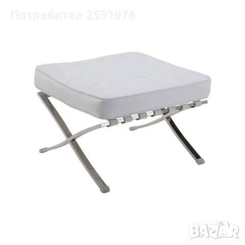 Дизайнерска табуретка BARCELONA, черна или бяла еко кожа и хром, ПРОМО, снимка 1