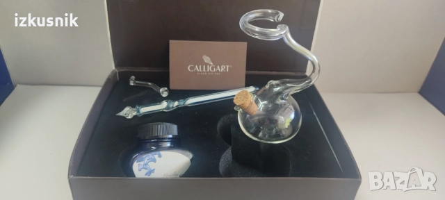 Изящна стъклена писалка и мастилница CALLIGART, снимка 5 - Други - 51466128