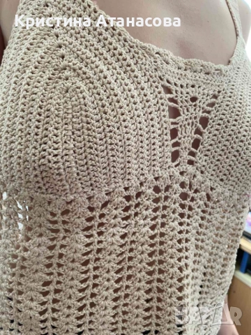 Уникален ръчно плетен топ, снимка 9 - Корсети, бюстиета, топове - 52418298