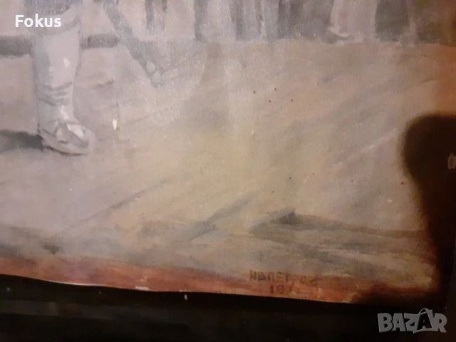 Стара военна литография Капитан Петко войвода - с рамка, снимка 5 - Антикварни и старинни предмети - 53287496