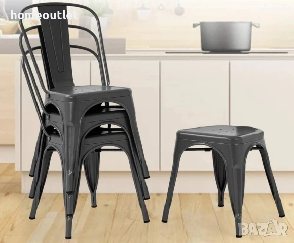 РАЗПРОДАЖБА Трапезни столове, със сваляема облегалка, к-т от 4бр R015-SIM LUXURY LQ-TPY-4HEI, снимка 3 - Столове - 50680182