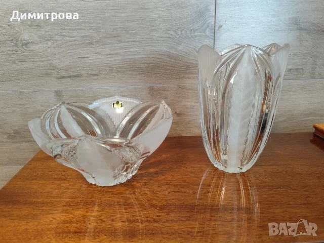 Кристални купи и ваза 