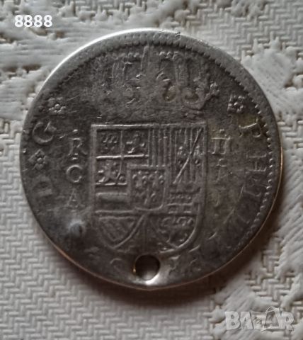 Сребърна монета 2 реала 1722  Испания , снимка 7 - Нумизматика и бонистика - 45797611