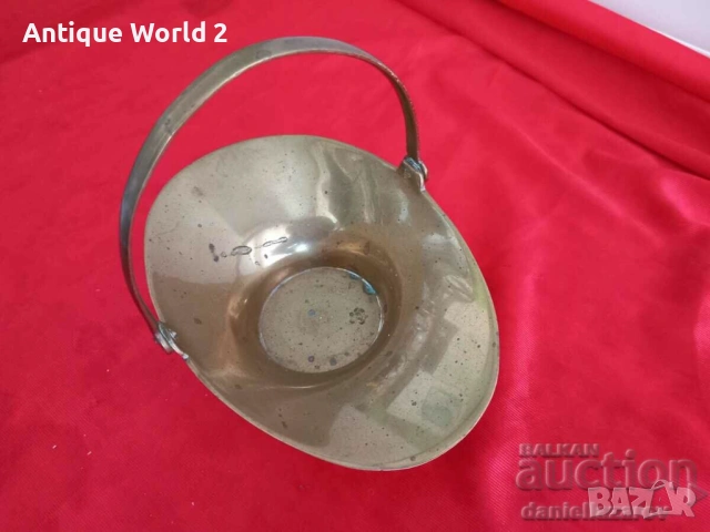 Стара Малка Месингова Бонбониера "Кошничка", снимка 5 - Антикварни и старинни предмети - 53244839