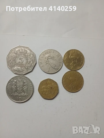 Танзания монети 50 шилинга 1996 г 1 шилинг 1974 г , снимка 1