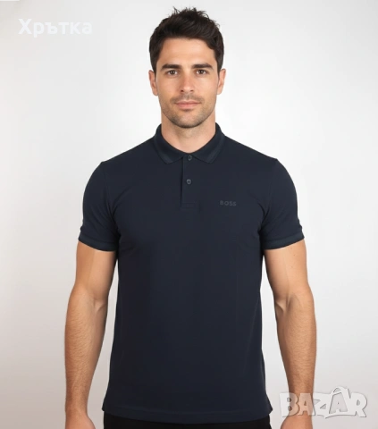 Hugo Boss Pio 1 - Оригинална мъжка тениска с яка размер S