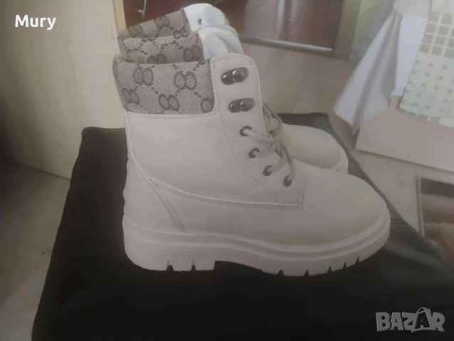 Бежови дамски боти, снимка 2 - Дамски боти - 52105522