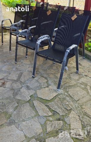 Маса  Квадратна,Сива, 90 x 90 x 71 см + Комплект 5 градински стола чисто нови от Германия , снимка 5 - Градински мебели, декорация  - 45723869