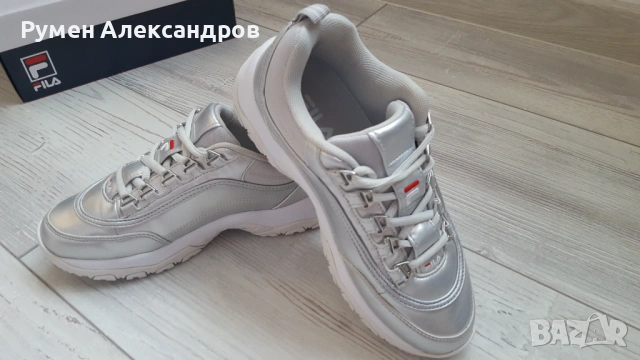 Сив металик маратонки FILA STRADA F WOMEN за момиче с р-р EUR38, снимка 8 - Маратонки - 53851568