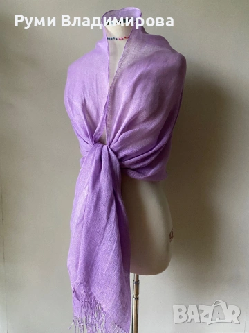 Шал с лен/ различни видове, снимка 8 - Шалове - 45423454