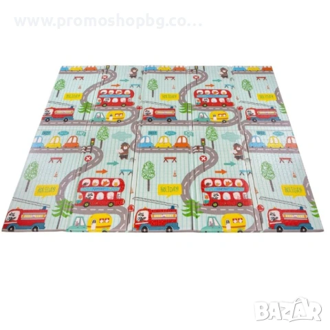 Детско килимче за игра Baby Crawl & Play Пътища и Самолети, 200 х 150 х 1см, включен калъф, снимка 4 - Други - 41758741