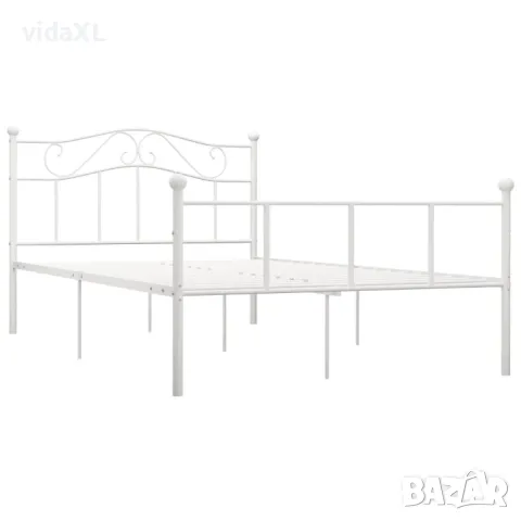 vidaXL Рамка за легло, бяла, метал, 140x200 cм(SKU:284519), снимка 2 - Спални и легла - 48128719