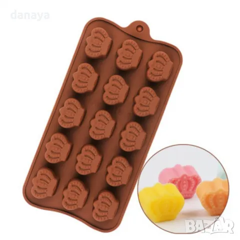 5845 Силиконова форма за бонбони и лед Корона, снимка 4 - Форми - 50057768