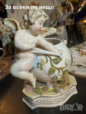Sitzendorf Germany  Circa 1904 - “Вазата с херувима” Код P2179, снимка 6 - Колекции - 54170152