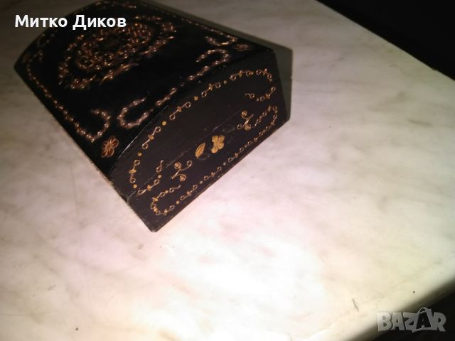 Дървена кутия с медни нишки 160х105х60мм нова Албания, снимка 5 - Декорация за дома - 45375155