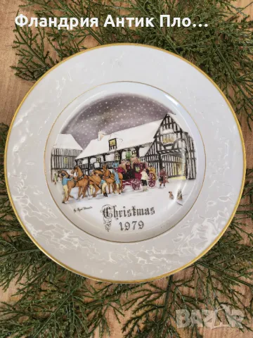 Порцеланова чиния Royal Worcester – "Christmas Eve" 1979 г, снимка 4 - Пана - 48037369