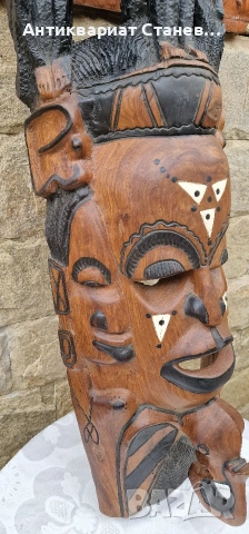 Тежка и масивна маска дялана от цяло дърво, снимка 4 - Декорация за дома - 53341249