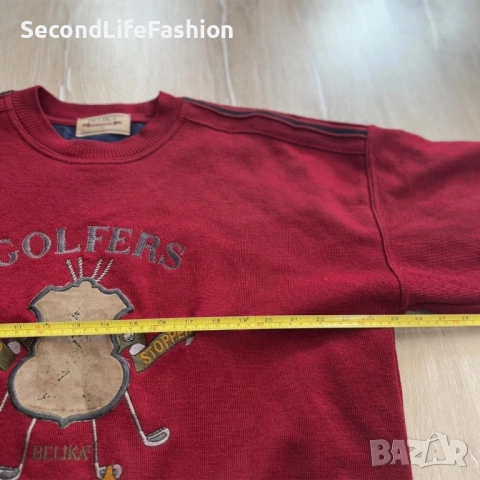 Винтидж мъжки пуловер Belika Golfers Windstopper, червен, размер 54, снимка 6 - Суичъри - 52656742