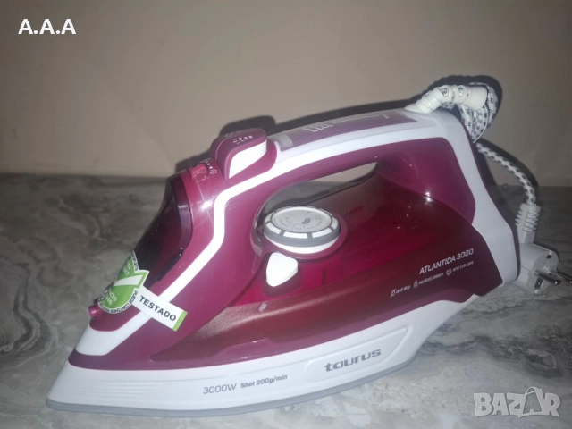 Ютия Taurus Quios, 3000W, пароструйка, резервоар 0.29L, синьо/черно, снимка 5 - Ютии - 52611206