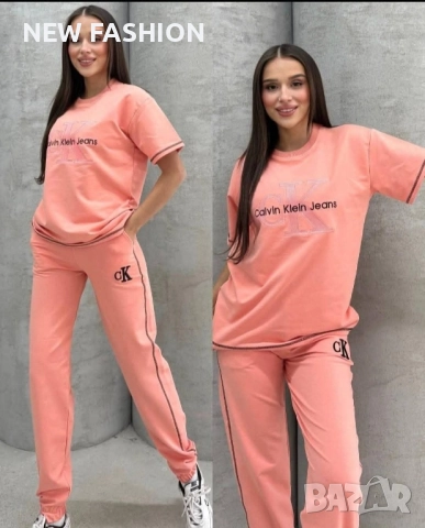 Дамски Памучни Комплекти- лого Бродирано ✨ CALVIN KLEIN , снимка 2 - Комплекти - 52323435