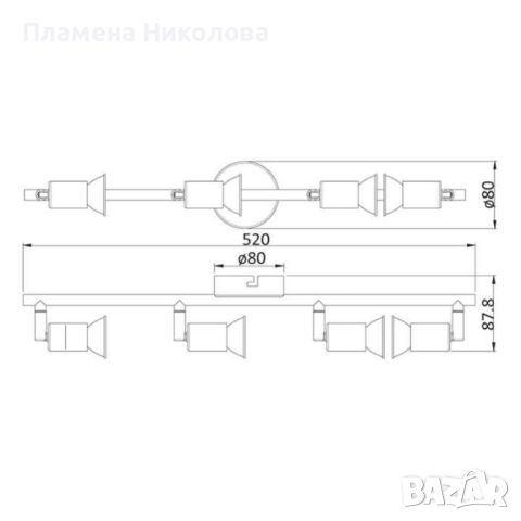 Спот  Jess, GU10 1 x 50W, снимка 5 - Лампи за таван - 46691145