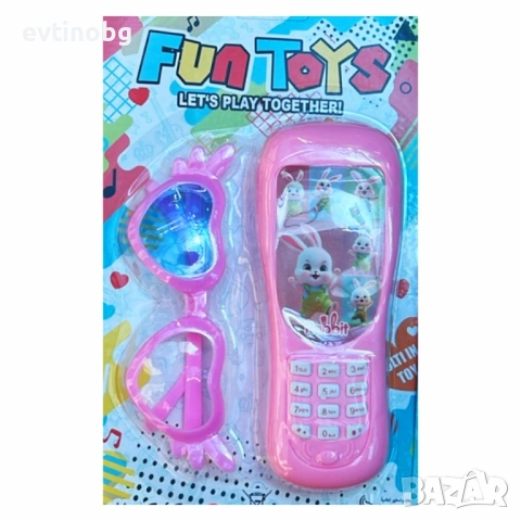 Детска музикална играчка – мобилен телефон с аксесоар очила