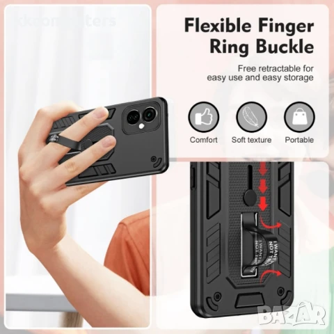 Tecno Camon 19 / 19 Pro Удароустойчив Ring Holder3 Калъф и Протектор, снимка 7 - Калъфи, кейсове - 50938041