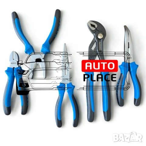 Комплект професионални клещи 5 части Hawek, снимка 3 - Клещи - 53955595