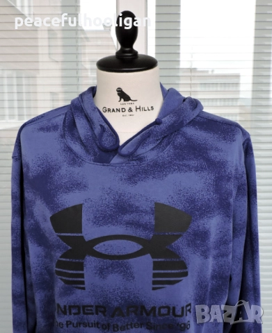 Under Armour Mens Blue Camo Hoodie мъжки спортен суичър размер XXL, снимка 2 - Спортни дрехи, екипи - 52182873