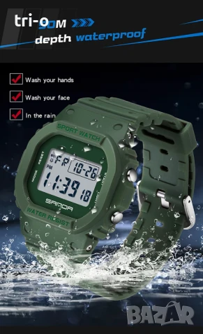 SANDA Моден G Style луксозен дигитален мъжки часовник военен спортен водоустойчив, снимка 5 - Мъжки - 51379700