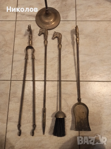 Прибори за камина, месинг, снимка 5 - Антикварни и старинни предмети - 52573244