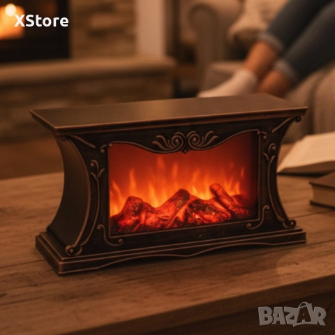Декоративна LED камина с реалистичен ефект на пламък и жарава, снимка 2 - Лед осветление - 51924297